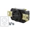 Ac Works Locking Receptacle, L16-30R, 30 A, 480V AC, Three Phase, 3 Pole, Flush Mount, Black FML1630R - alternate 5